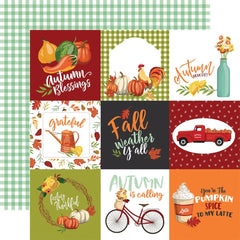 Welcome Autumn - Carta Bella - Double-Sided Cardstock 12"X12" - 4"X4" Journaling Cards