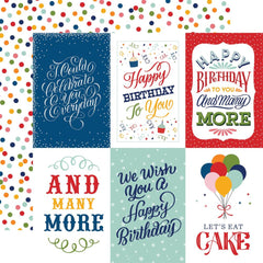 Birthday Salutations - Echo Park - Double-Sided Cardstock 12"X12" - 4"X6" Journaling Cards