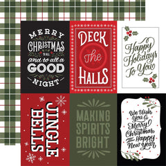 Salutations Christmas  - Echo Park - Double-Sided Cardstock 12"X12" -  4"X6" Journaling Cards