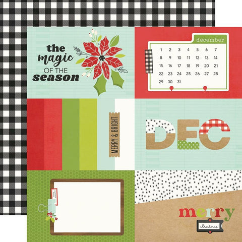 Make It Merry - Simple Stories - Double-Sided Cardstock 12"X12" - 4"X6" Elements
