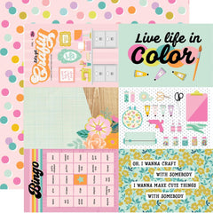 Let's Get Crafty - Simple Stories - Double-Sided Cardstock 12"X12" -  4"X6" Elements