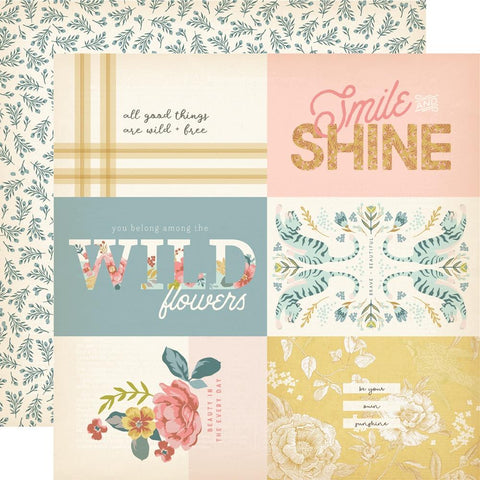 Wildflower - Simple Stories - Double-Sided Cardstock 12"X12" -  4"X6" Elements