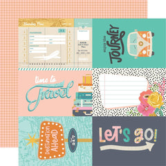 Let's Go! - Simple Stories - Double-Sided Cardstock 12"X12" - 4"X6" Elements