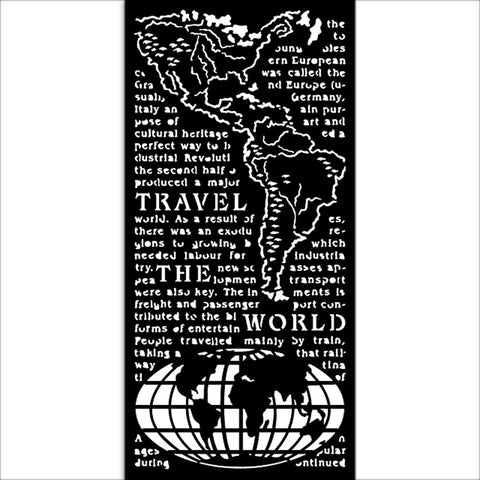 Create Happiness - Stamperia - Thick Stencil - The World (4996)