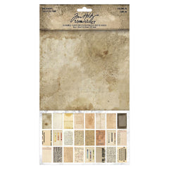 Tim Holtz - Idea-Ology - Backdrops Double-Sided Cardstock 6"X10" 24/Pkg -  Volume #4 (3085)