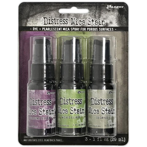 Tim Holtz - Distress Mica Stain Set (2022) -  Halloween Set# 4 (Fortune Teller, Wicked Elixir, Decayed)