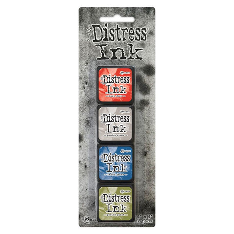 Tim Holtz - Distress Mini Ink Kits - Kit #5 (Barn Door, Pumice Stone, Faded Jeans, Peeled Paint)