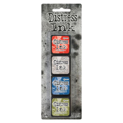 Tim Holtz - Distress Mini Ink Kits - Kit #5 (Barn Door, Pumice Stone, Faded Jeans, Peeled Paint) (0354)