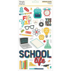 School Life - Simple Stories - Chipboard Stickers 6"X12"