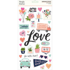 Happy Hearts - Simple Stories - Chipboard Stickers 6"X12"