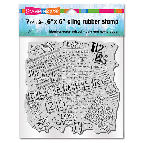 Stampendous - Cling Stamp - Christmas List (6"x6")(6232)