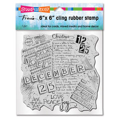 Stampendous - Cling Stamp - Christmas List (6"x6")(6232)