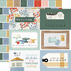 Farmhouse Summer - Carta Bella - Double-Sided Cardstock 12"X12" -  6"X4" Journaling Cards