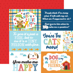 Pets - Echo Park - Double-Sided Cardstock 12"X12" - 6"X4" Journaling Cards
