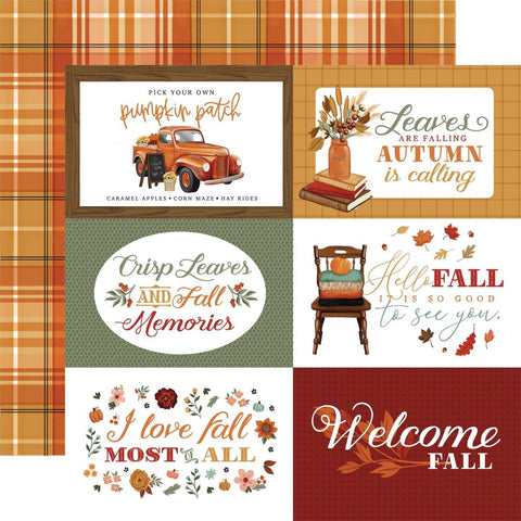 Welcome Fall - Carta Bella - Double-Sided Cardstock 12"X12" -  6"X4" Journaling Cards