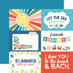Endless Summer - Echo Park - Double-Sided Cardstock 12"X12" -  6"X4" Journaling Cards