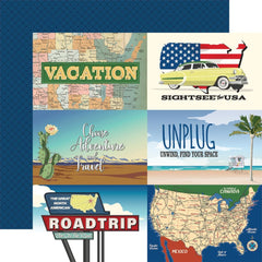 Road Trip - Carta Bella - Double-Sided Cardstock 12"X12" - 6"X4" Journaling Cards