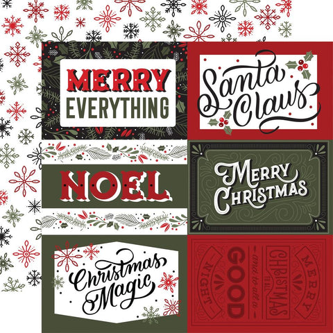 Salutations Christmas  - Echo Park - Double-Sided Cardstock 12"X12" - 6"X4" Journaling Cards