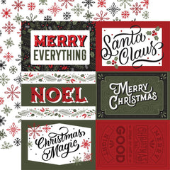 Salutations Christmas  - Echo Park - Double-Sided Cardstock 12"X12" - 6"X4" Journaling Cards