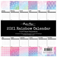Paper Rose - 6"X6" Paper Collection - 2021 Rainbow Calendar