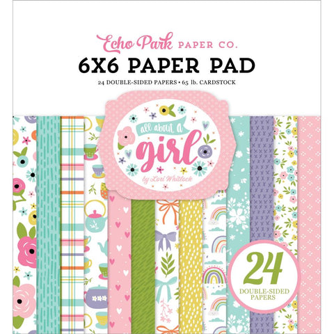 All About A Girl - Echo Park - Double-Sided Paper Pad 6"X6" 24/Pkg