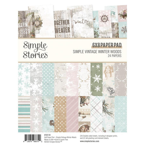 Simple Vintage Winter Woods - Simple Stories - Double-Sided Paper Pad 6"X8" 24/Pkg