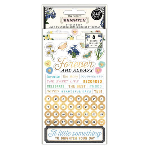 Brighton - BoBunny -  Sticker Book 8/Sheets - w/Gold Foil (3964)