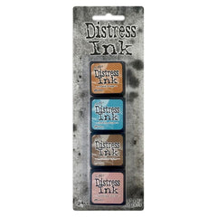 Tim Holtz - Distress Mini Ink Kits - Kit #6 (Rusty Hinge, Broken China, Gathered Twigs, Victorian Velvet) (0361)