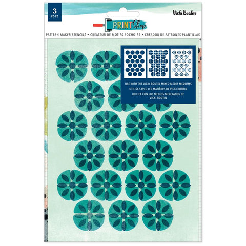 Print Shop - Vicki Boutin - Stencils 3/Pkg -  Pattern Maker (6794)