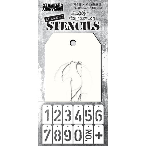 Tim Holtz - Element Stencils 12/Pkg - Freight
