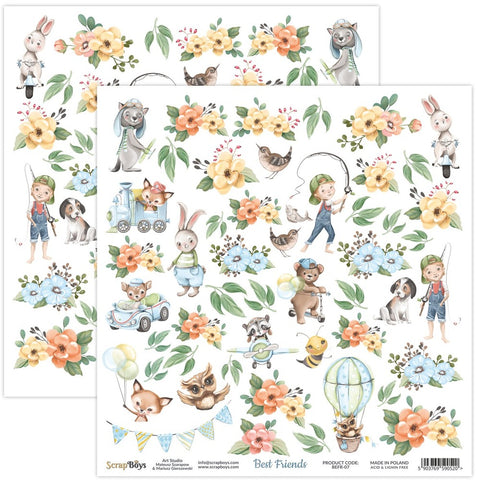 Best Friends - ScrapBoys - 12"X12" Patterned Paper - 07