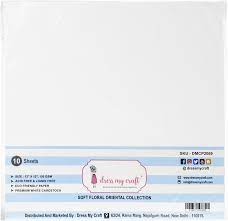 Dress My Craft - Specialty Paper 12"X12" 10/Pkg - Flower Making White, Smooth (120 GSM) (8309)