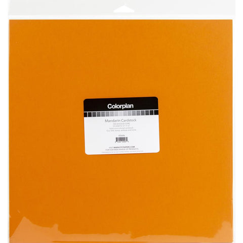 ColorPlan 100lb Cover Solid - Cardstock 12"X12" 10/Pkg - Mandarin