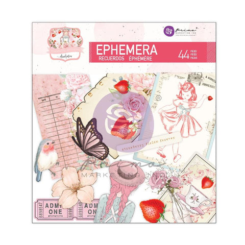 Strawberry Milkshake  - Prima Marketing - Cardstock Ephemera 22/Pkg - Shapes, Tags, Words, Foiled Accents (8585)