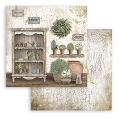 Romantic Garden House - Stamperia - 30X30cm (12"X12") Paper - Cupboard (860)