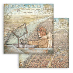 Sir Vagabond Aviator - Stamperia - 12"x12" Double-sided Patterned Paper - New York (875)