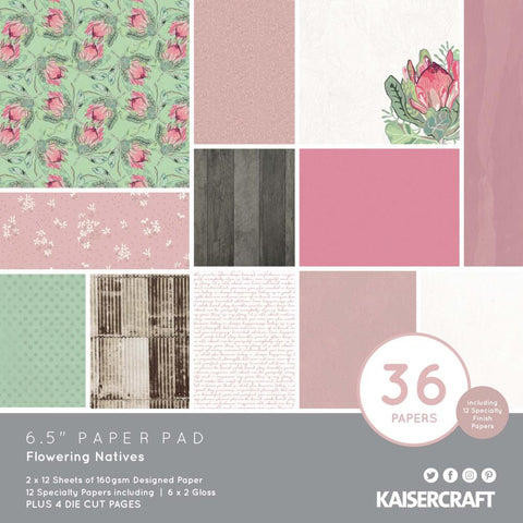 Flowering Natives - Kaisercraft - Paper Pad 6.5"X6.5" 40/Pkg