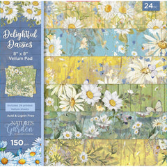 Delightful Daisies - Nature's Garden - Crafter's Companion - Printed Vellum Pad 8"X8" 24/Pkg