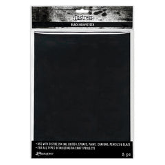 Tim Holtz - Distress Heavystock 8.5"X11" (5/Pkg) - Black (9293)