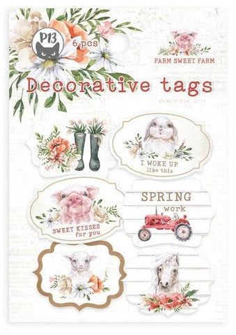 Farm Sweet Farm - P13 - Double-Sided Cardstock Tags 6/Pkg -  #04 (9936)