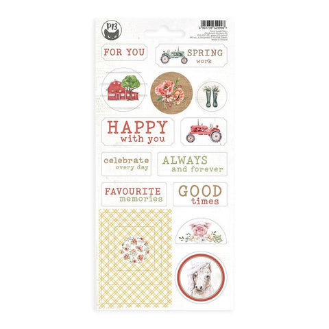 Farm Sweet Farm - P13 - Chipboard Stickers 4"X8" - #02  (9998)