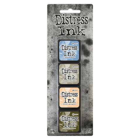 Tim Holtz - Distress Mini Ink Kits - #9 (Stormy Sky, Frayed Burlap, Dried Marigold, Forest Moss)