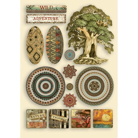 Savana - Stamperia - A5 Colored Wooden Shapes (0882)