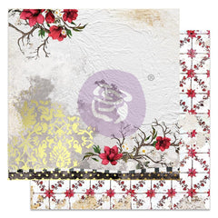 Magnolia Rouge - Prima Marketing - Double-Sided Cardstock 12"X12" - A Little Damask