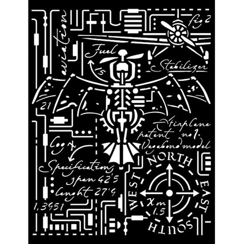 Sir Vagabond Aviator - Stamperia - Thick Stencil - Airplane (2251)