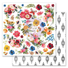 Painted Floral - Prima Marketing - 12"x12" Double-sided Patterned Paper w/ foil details - All the Flowers