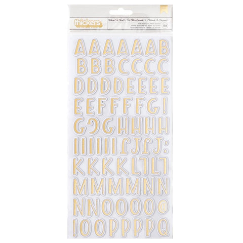 Where To Next? - Vicki Boutin - Thickers Stickers 158/Pkg - Where to Next? Alpha W/Gold Foil