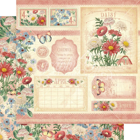 Flower Market - Graphic45 - Double-Sided Cardstock 12"X12" - April