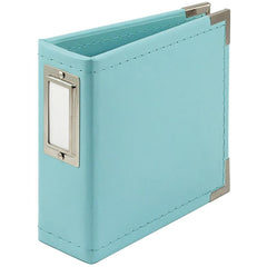 We R Memory Keepers - Classic Leather D-Ring Album 4"X4" - Aqua