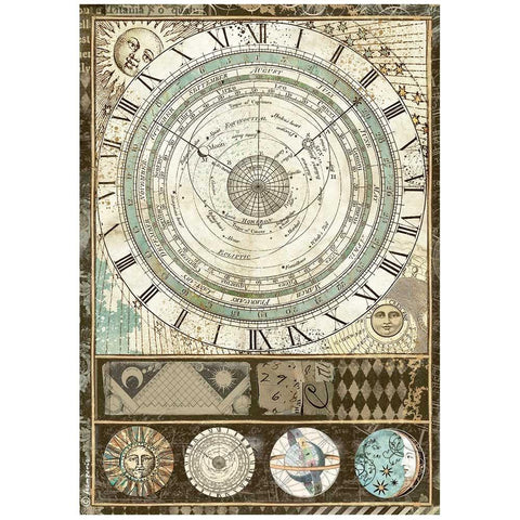 Alchemy - Stamperia - Rice Paper Sheet A4 - Astrolabe (9374)